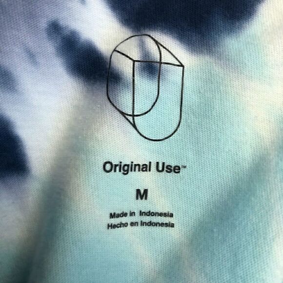 Blue Tie Dyed T-Shirt Men's Unisex Original Use Size Medium Retro Hippie Look - Picture 3 of 6